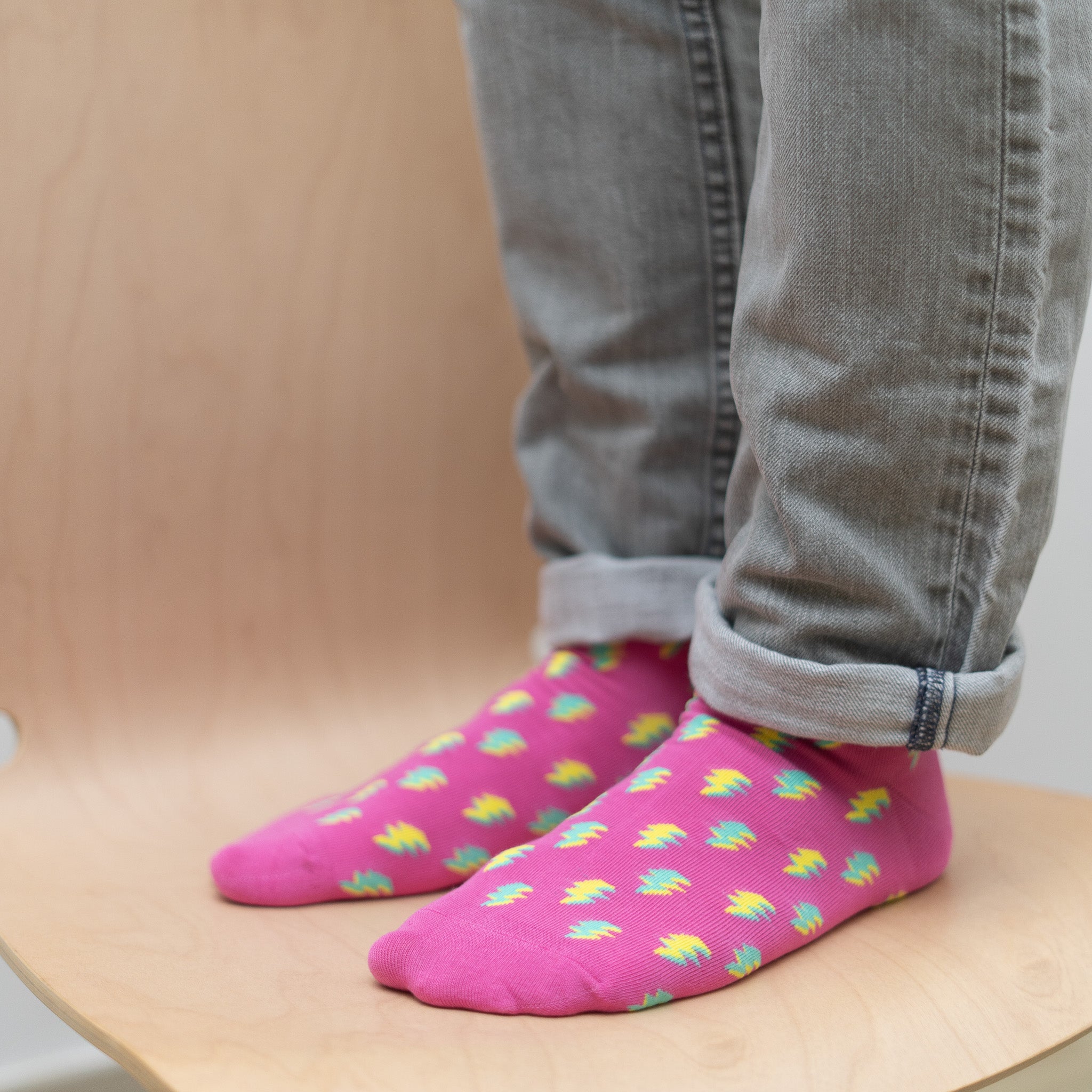 80s Pink Lighting Socks